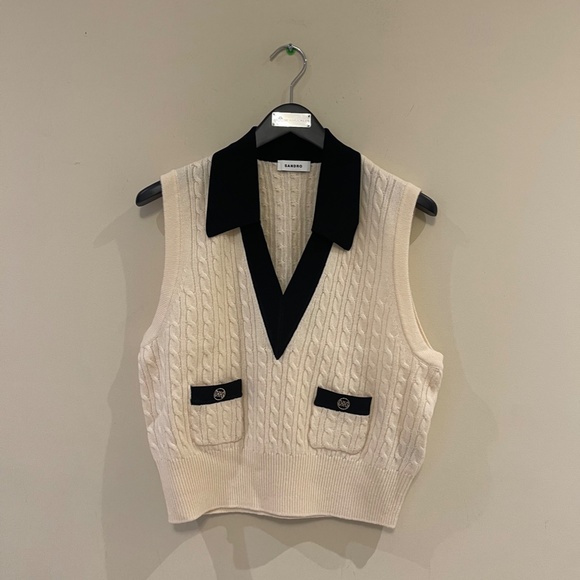 Sandro Knitted polo sweater T3/L - Picture 4 of 10